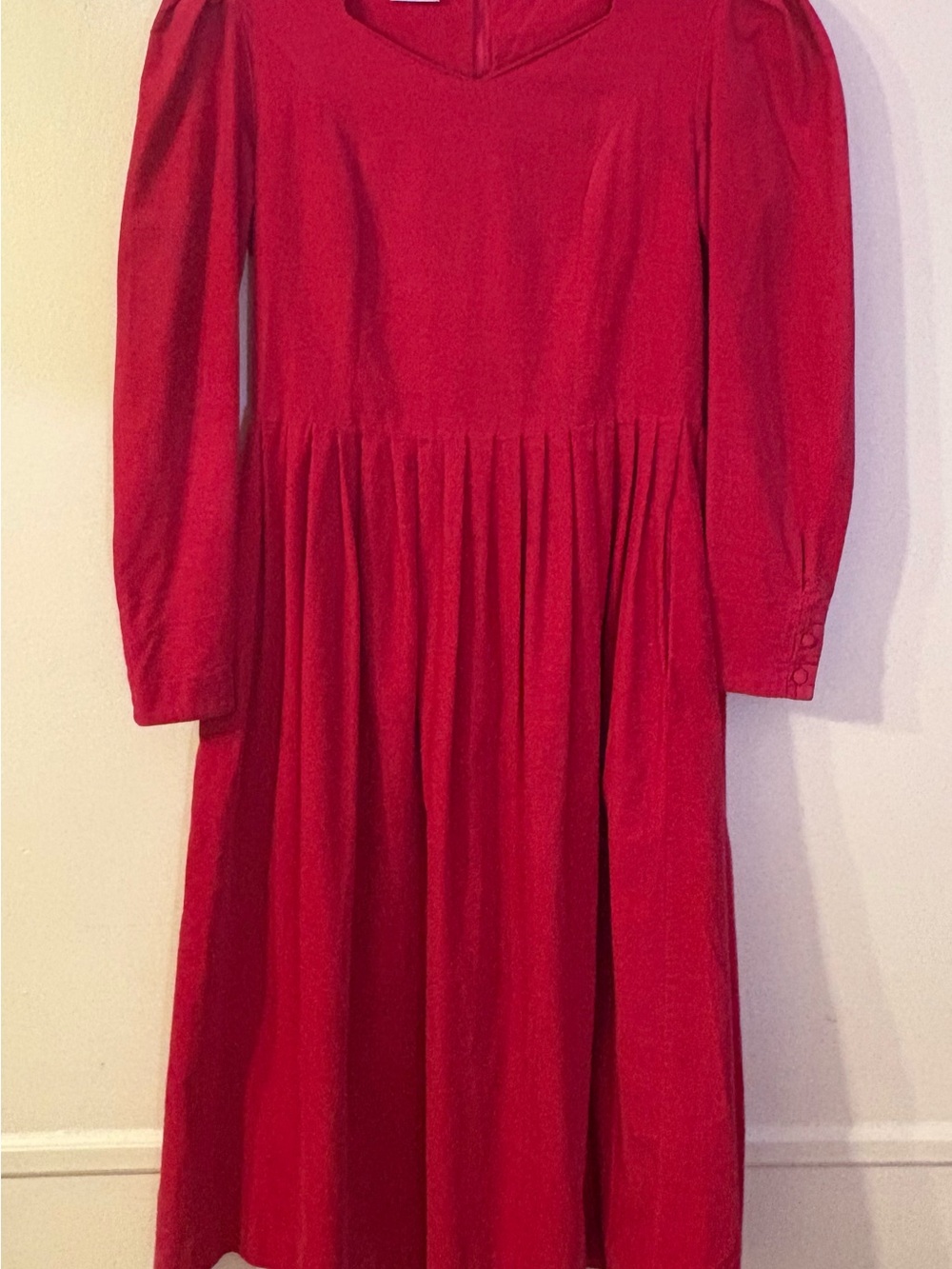 Laura Ashley Prairie Red Long-Sleeve Dress size 12
